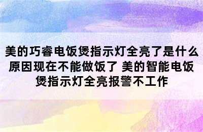 美的巧睿电饭煲指示灯全亮了是什么原因现在不能做饭了 美的智能电饭煲指示灯全亮报警不工作